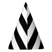 白黒のストライプパターンストライプの、線 パーティーハット (裏面)