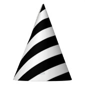白黒のストライプパターンストライプの、線 パーティーハット (左)