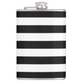 白黒のストライプパターンストライプの、線 フラスク (正面)
