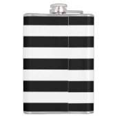 白黒のストライプパターンストライプの、線 フラスク (裏面)