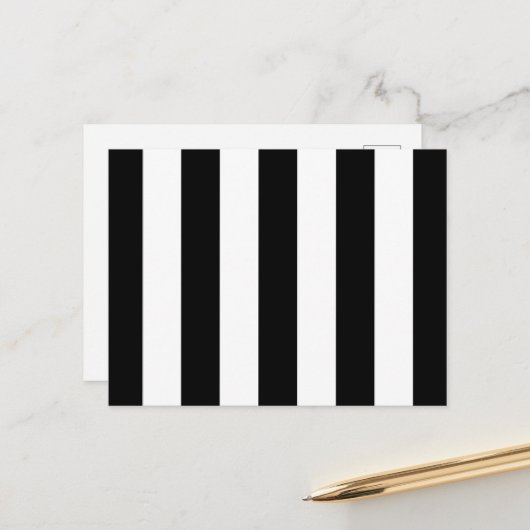 白黒のストライプパターンストライプの、線 ポストカード (正面/裏面インサイチュ)