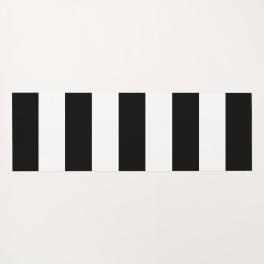 白黒のストライプパターンストライプの、線 ヨガマット (裏面(横))