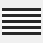 白黒のストライプパターンストライプの、線 ラッピングペーパーシート (正面3)