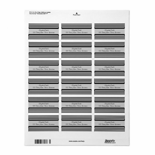 白黒のストライプパターンストライプの、線 ラベル (フルシート)