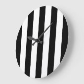 白黒のストライプパターンストライプの、線 ラージ壁時計 (傾斜)