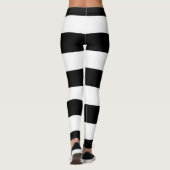 白黒のストライプパターンストライプの、線 レギンス (裏面)