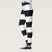 白黒のストライプパターンストライプの、線 レギンス (左)