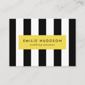 白黒のストライプパターンストライプの、線 名刺 (正面)