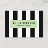白黒のストライプパターンストライプの、線 名刺 (正面)