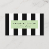 白黒のストライプパターンストライプの、線 名刺 (正面)