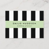 白黒のストライプパターンストライプの、線 名刺 (正面)