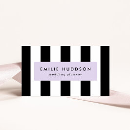 白黒のストライプパターンストライプの、線 名刺