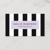白黒のストライプパターンストライプの、線 名刺 (正面)