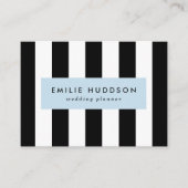 白黒のストライプパターンストライプの、線 名刺 (正面)