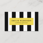 白黒のストライプパターンストライプの、線 名刺 (正面)