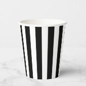 白黒のストライプパターンストライプの、線 紙コップ (正面)
