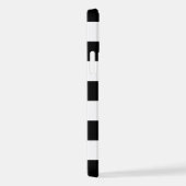 白黒のストライプパターンストライプの、線 iPhoneケース (右側面)