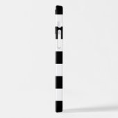 白黒のストライプパターンストライプの、線 iPhoneケース (左側面)