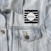 白黒のストライプパターン – ありがとう 缶バッジ (インサイチュ)