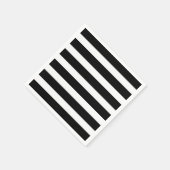 白黒のストライプパーティー スタンダードカクテルナプキン (角)
