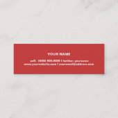 白黒のストライプミニプロファイルカード スキニー名刺 (裏面)