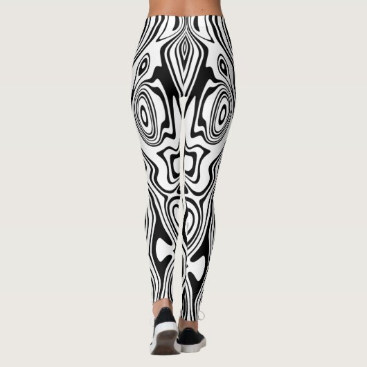 白黒のストライプレギンス レギンス (裏面)