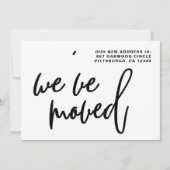 白黒のストライプ住所変更 案内状 (正面)