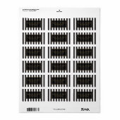 白黒のストライプ住所 シール (フルシート)