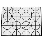 白黒のストライプ円 ラージペーパーバッグ (正面)