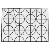 白黒のストライプ円 ラージペーパーバッグ (裏面)