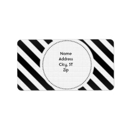 白黒のストライプ差出人住所ラベル ラベル