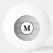 白黒のストライプ柄のモノグラスタイリッシュム 卓球ボール (正面)