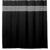白黒のストライプ浴室 シャワーカーテン (正面)