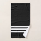 白黒のストライプ浴室 バスタオルセット (ハンドタオル)
