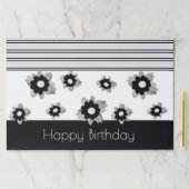 白黒のストライプ紙モダンランチョンマット ペーパーパッド (インサイチュ)