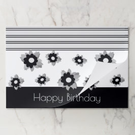 白黒のストライプ紙モダンランチョンマット ペーパーパッド