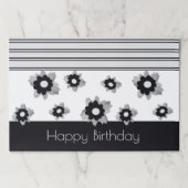 白黒のストライプ紙モダンランチョンマット ペーパーパッド (正面)