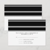 白黒のストライプ結婚式 出欠カード (正面/裏面)
