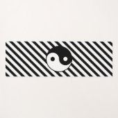 白黒のストライプ陰陽 ヨガマット (正面(横))