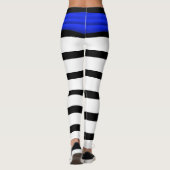 白黒のストライプ青い弓 レギンス (裏面)