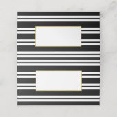 白黒のストライプ |の折り結婚曲げ座席表 プレイスカード (外部開封)