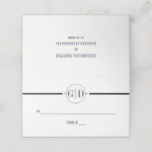 白黒のストライプ |イニシャル結婚の護衛 プレイスカード (外部開封)