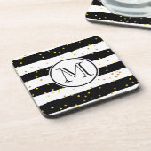 白黒のストライプ コースター (左側)