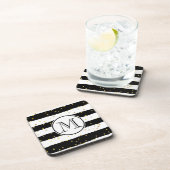 白黒のストライプ コースター (右側)