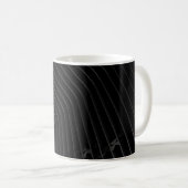 白黒のストライプ コーヒーマグカップ (正面右)