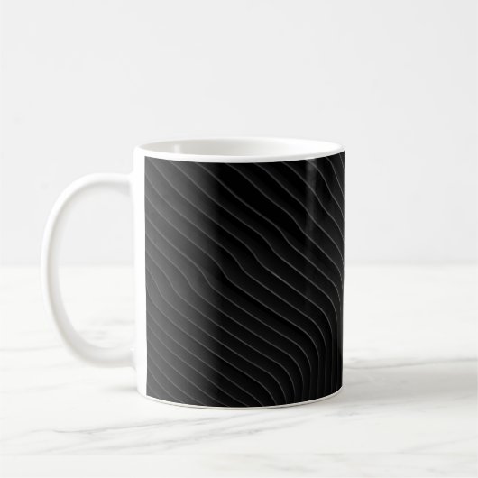 白黒のストライプ コーヒーマグカップ (左)