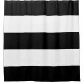 白黒のストライプ シャワーカーテン (正面)