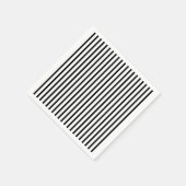 白黒のストライプ スタンダードカクテルナプキン (角)