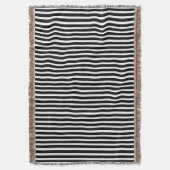 白黒のストライプ スローブランケット (正面縦)