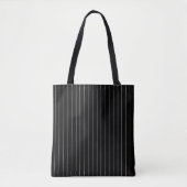 白黒のストライプ トートバッグ (正面)